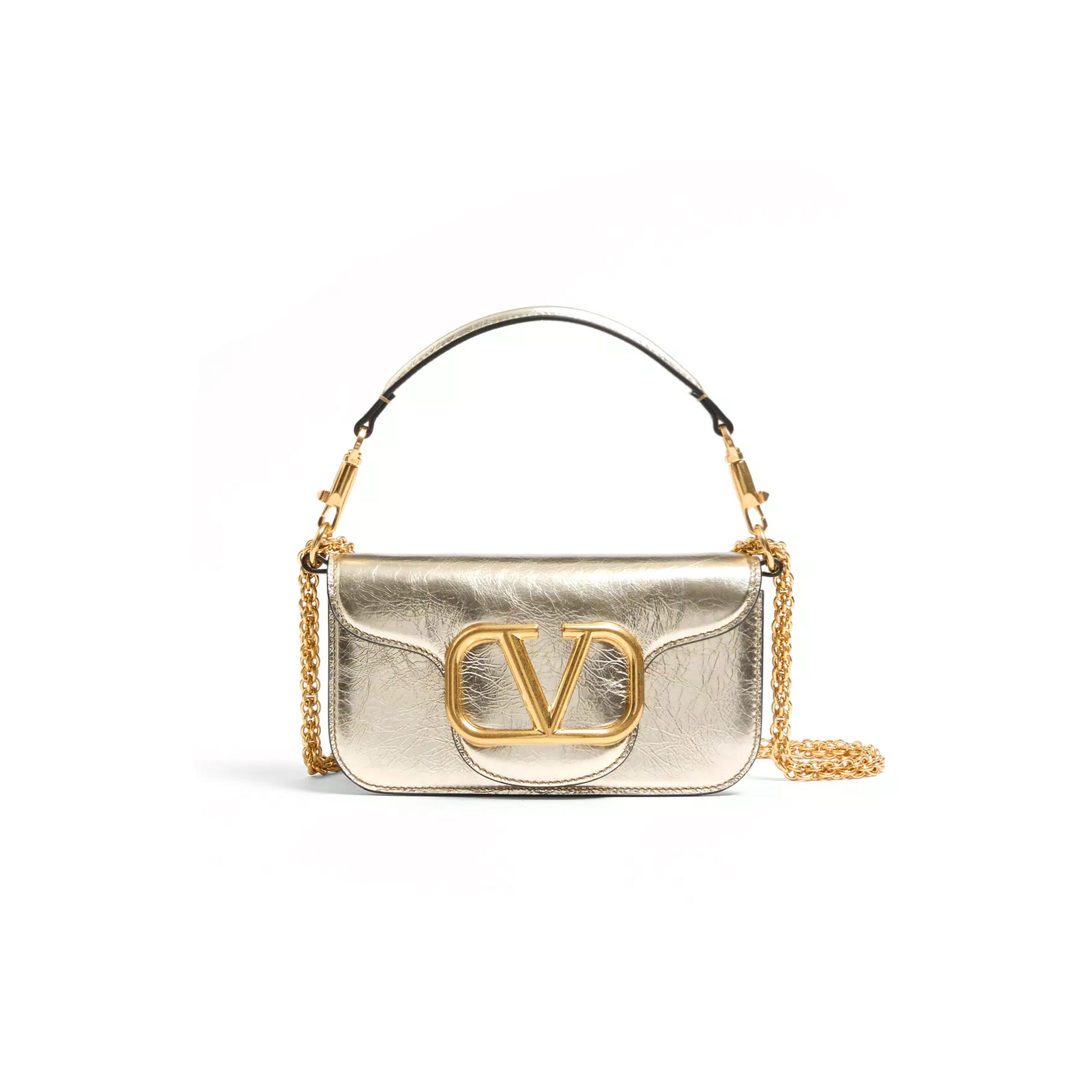 VALENTINO SMALL VALENTINO GARAVANI LOCÒ METALLIC CALFSKIN SHOULDER BAG 6W2B0K53UKE_R16 (20*11*5cm)
